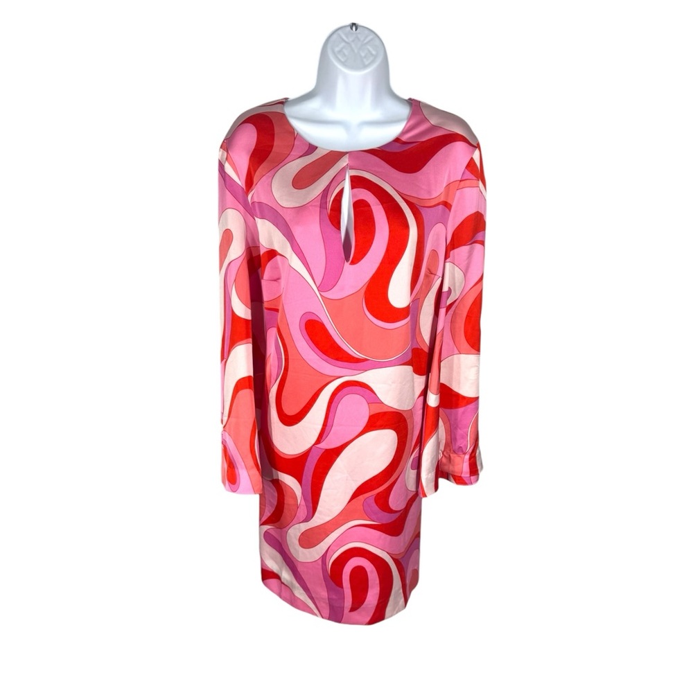 Hyacinth House Mitzi Mini Dress Pink Geo XL NWT Bell Sleeve - Picture 5 of 12